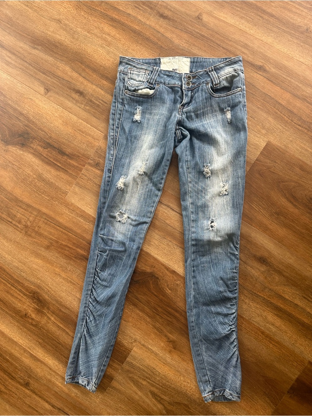 Dollhouse Washed Light Blue Distressed Skinny Jeans